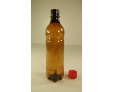 Бутылка ПЭТ пластиковая пищевая 0,5л коричневая с крышкой  (150 шт)