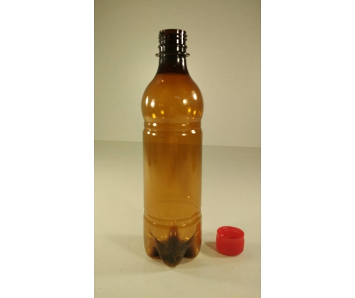 ПЭТ-бутылка 0,5 л, коричневая с крышкой 