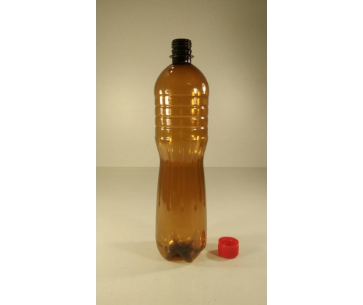 Бутылка пластиковая ПЭТ1,0 литра коричневая с крышкой