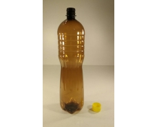 Пластиковая бутылка ПЭТ 1,5  л, коричневая с крышкой  (100 шт)