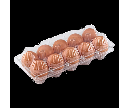 Упаковка для куриных яиц 10 ячеек облегченные прозрачная (50 шт)