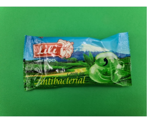 ᐉ Салфетка для дезинфекции рук  15шт "Lili  "Зелёный чай" (1 пачка)