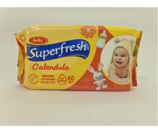 ᐉ Салфетки влажные Суперфреш( 60шт)для детей (1 пачка)