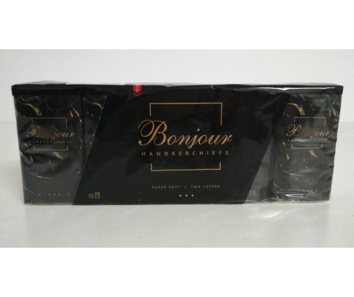 Бумажный  носовой платок Bonjour стандарт (10 шт)
