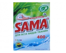 Порошок SAMA ручной 400 без фосфатов Горная свежесть (1 шт)