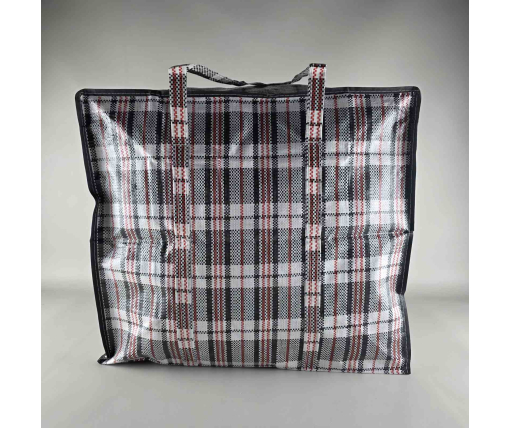 Сумка полипропиленовая, клетчатая . хозяйственная №-3 (ш 50-д 45-г 20) (1 шт)