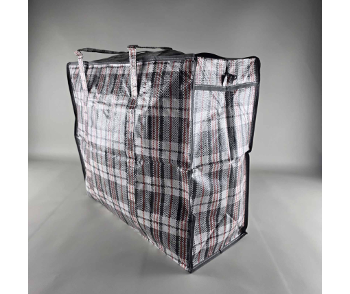 Сумка полипропиленовая, клетчатая . хозяйственная №-3 (ш 50-д 45-г 20) (1 шт)