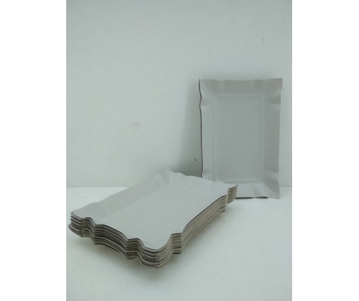 Тарелки одноразовые бумажные 130х190х0,3 прямоугольная  (100 шт)