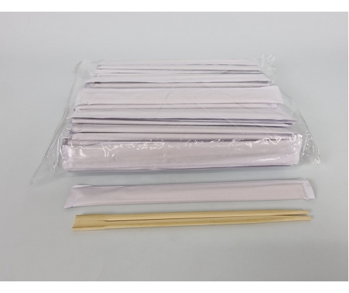 Палочки для суши бамбуковые в бумажной индивидуальной упаковке 210 мм d=4,2 мм 100 шт/уп (30 уп/ящ) (1 пачка)
