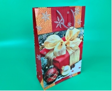 Новогодний ,картонные пакеты с ручками Гигант вертикальный 30х47х12-002 (12 шт)