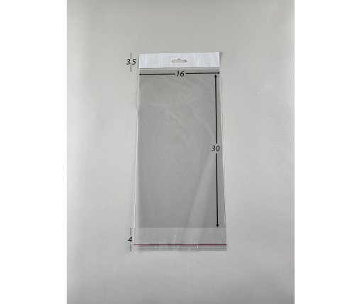 Пакеты полипропиленовые с еврослотом клапаном и липкой лентой 16*30+4\25мк +скотч(+еврослот3,5) (1000 шт)