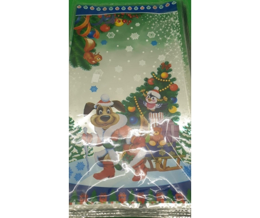 Подарочная упаковка с новогодним рисунком (20*35) №30 Рождество (100 шт)