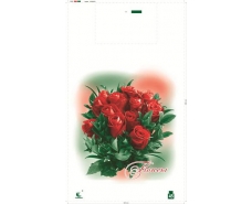 Пакет майка полиэтиленовая 34*58 Розы (5 цветов)  ''Комсерв'' (100 шт)