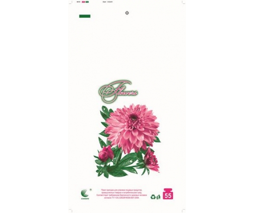 Пакет майка полиэтиленовая (тип FA)  30*55 Цветы  ''Комсерв'' (100 шт)