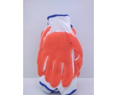 Хозяйственные перчатки Залитая Оранжевая (13кл/3н) (12 пар)