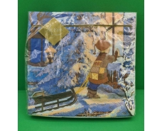 Новогодняя бумажная салфетка (ЗЗхЗЗ, 20шт) LuxyНГ За окном (848) (1 пачка)