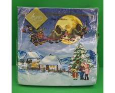 Новогодняя бумажная салфетка (ЗЗхЗЗ, 20шт) LuxyНГ Козаческое Рождество (850) (1 пачка)