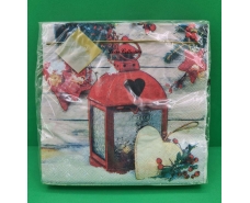 Праздничная салфетка (ЗЗхЗЗ, 20шт) LuxyНГ Рождественский фонарь (846) (1 пачка)