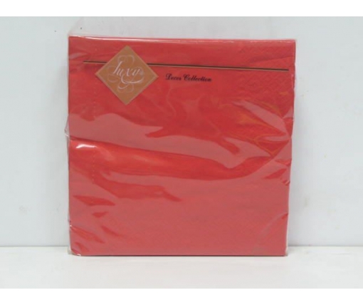 Салфетки бумажные однотонные (ЗЗхЗЗ, 20шт) Luxy Красная (3-7) (1 пачка)