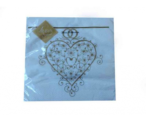 Бумажная салфетка на свадьбу (ЗЗхЗЗ, 20шт) Luxy  Волшебное сердце (802) (1 пачка)