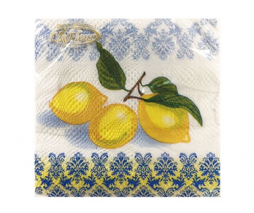 Салфетка декор (ЗЗхЗЗ, 20шт)  La Fleur Три лимона (049) (1 пачка)