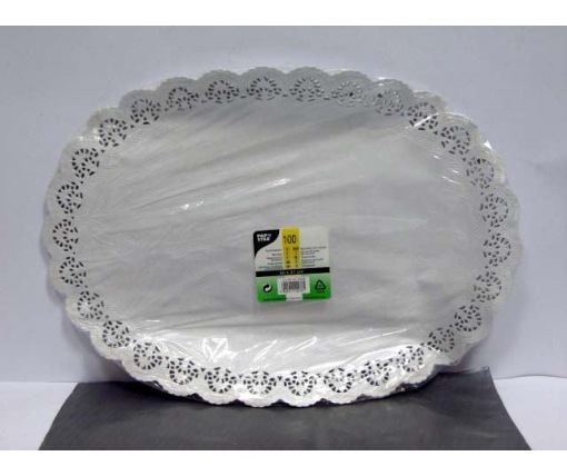 Салфетка ажурная  овальная 37х50 (100шт) (1 пачка)