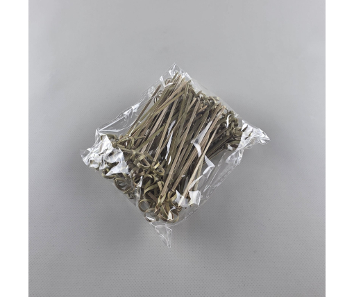 Бамбуковые деревянные шпажки с узелком 10см,100 шт (1 пачка)