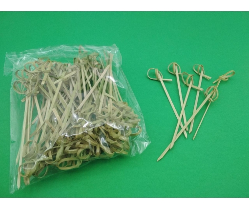 Шпажки бамбуковые с узелком 12см,100 шт (1 пачка)