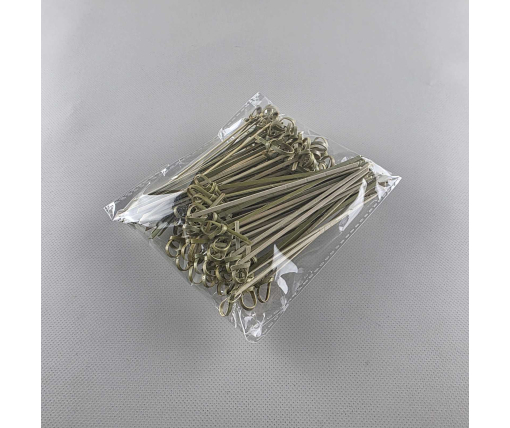 Бамбуковые деревянные шпажки с узелком 12см,100 шт (1 пачка)