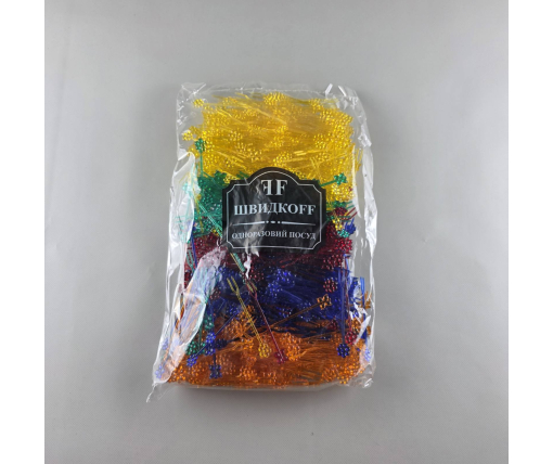 Шпажки пластиковые для канапе "Вилочка-цветок" Юнита (1 пачка)