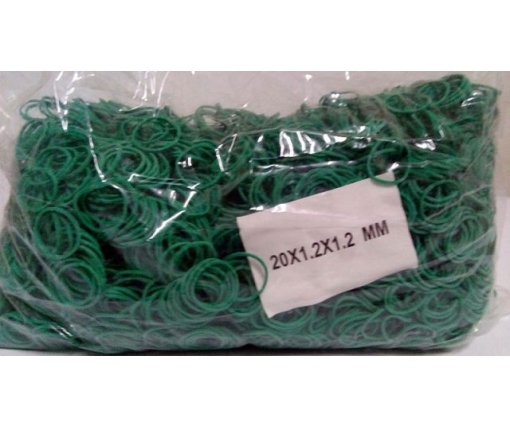 Резинки для купюр №20 ( зеленая )*1,5мм  1 кг "Plast" (1 пачка)