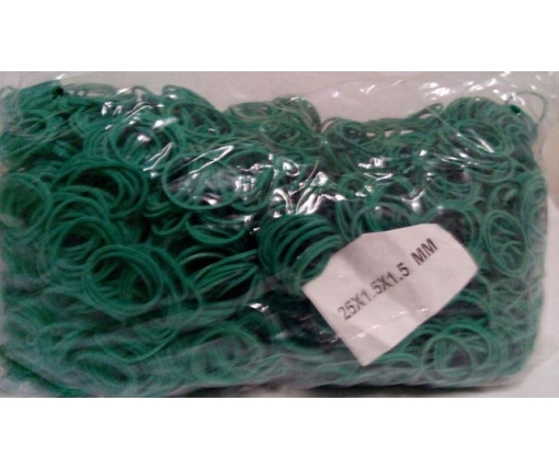 Резинка денежная  №25 ( зеленая )*1,5мм  1 кг "Plast" (1 пачка)