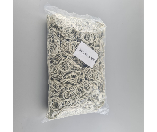 Банковская Резинка  №30 ( белая )*1,5мм  1 кг "Plast" (1 пачка)