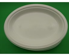 Овальная тарелка одноразовая пластиковая 260 mm белая (50 шт)
