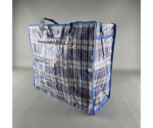 Сумка полипропиленовая, хозяйственная , клетчатая №-2 (40*44*15см) на змейке (1 шт)