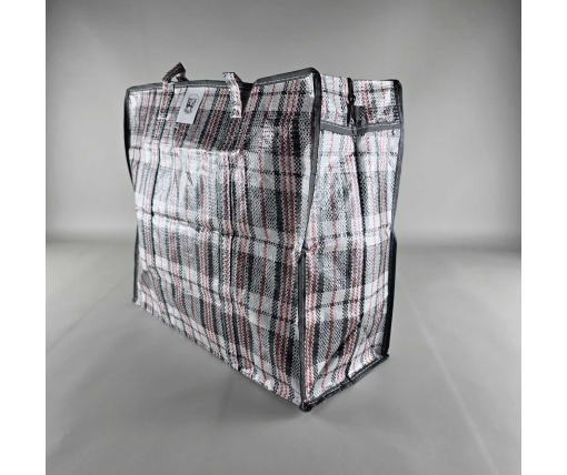 Сумка полипропиленовая, хозяйственная , клетчатая №-2 (40*44*15см) на змейке (1 шт)