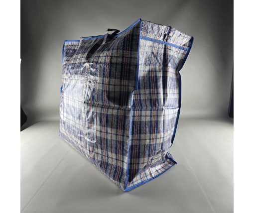 Хозяйственная сумка клетчатая полипропиленовая №-6 (70*59*30) на змейке (1 шт)