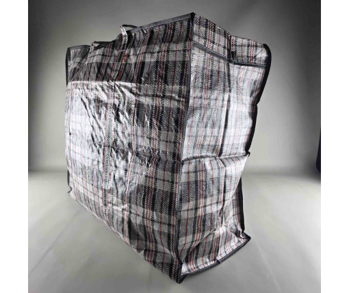 Хозяйственная сумка клетчатая полипропиленовая №-6 (70*59*30) на змейке (1 шт)