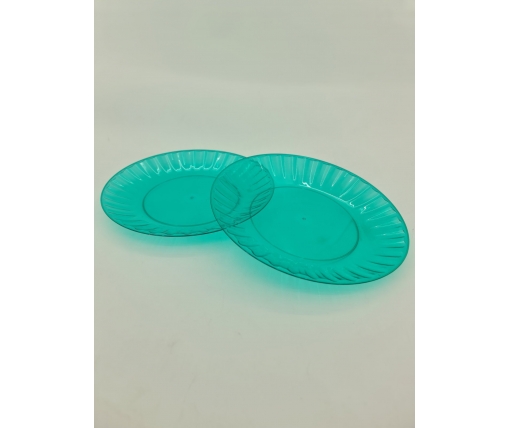 Одноразовая тарелка  стеклоподобная диаметр 205 мм  зеленая (10 шт)