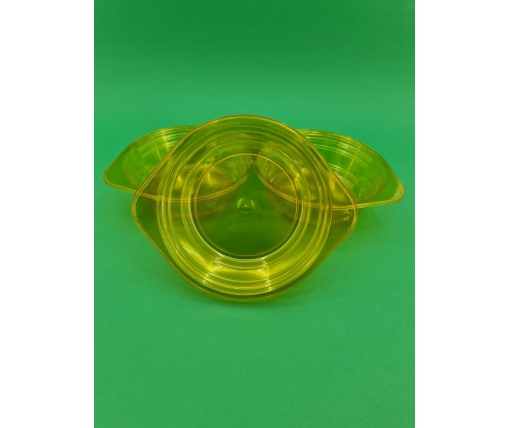 Тарелка одноразовая  стеклоподобная диаметр 500 мл  желтая (10 шт)