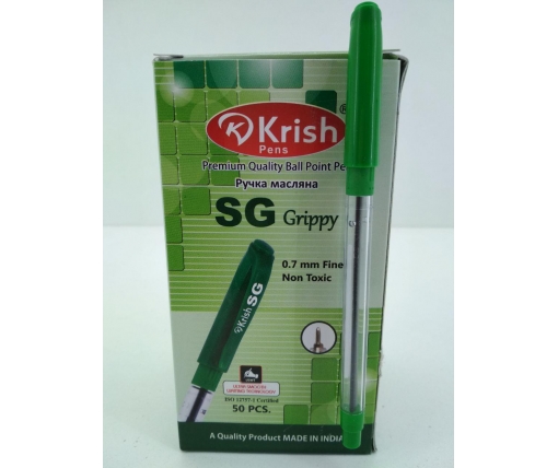 Ручка шариковая 0.7mm тм KrishA зеленая (50 шт)