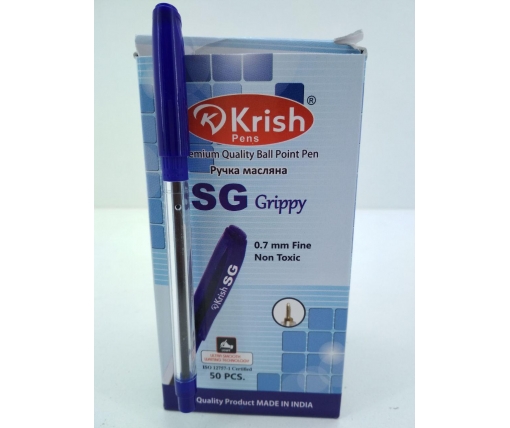 Ручка шариковая 0.7mm тм KrishA синяя (50 шт)