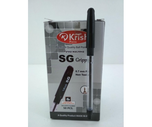 Ручка шариковая 0.7mm тм KrishA черная (50 шт)