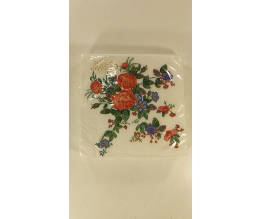 Праздничная салфетка (ЗЗхЗЗ, 20шт)  La Fleur  Бабусин букетик (1 пачка)