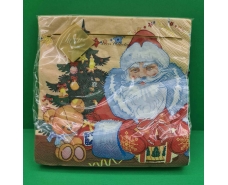 Новогодняя бумажная салфетка (ЗЗхЗЗ, 20шт) LuxyНГ Дед мороз и медвежонок(1230) (1 пачка)