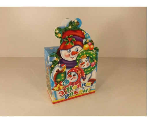 Новогодняя коробка для конфет №103(Семья снеговиков700) (25 шт)