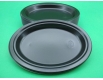 Одноразовая овальная пластиковая тарелка 310 mm  Черная (50 шт)