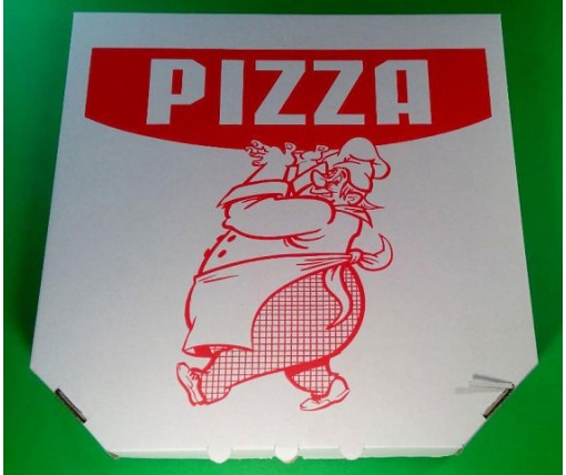Коробка для пиццы 32 см белая с печатью Поваренок 320х320х40 мм (100 шт)