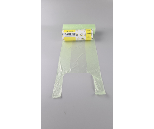 Майка фасовочная в рулоне 200шт  №22х45 (10мк)зеленая  (1 рул)