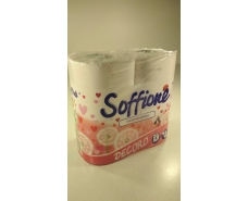 Туалетная бумага(2слоя)  белая с розовым тиснением (а4)  SOFFIONE DECORO  (1 пачка)